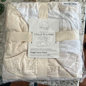 Little Sleepies Heather Oatmeal Stripe Oversized Adult Bamboo Cloud Blanket